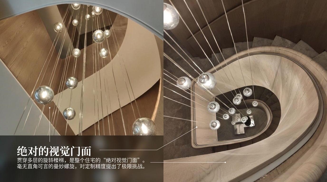 深圳别墅旋转楼梯灯槽